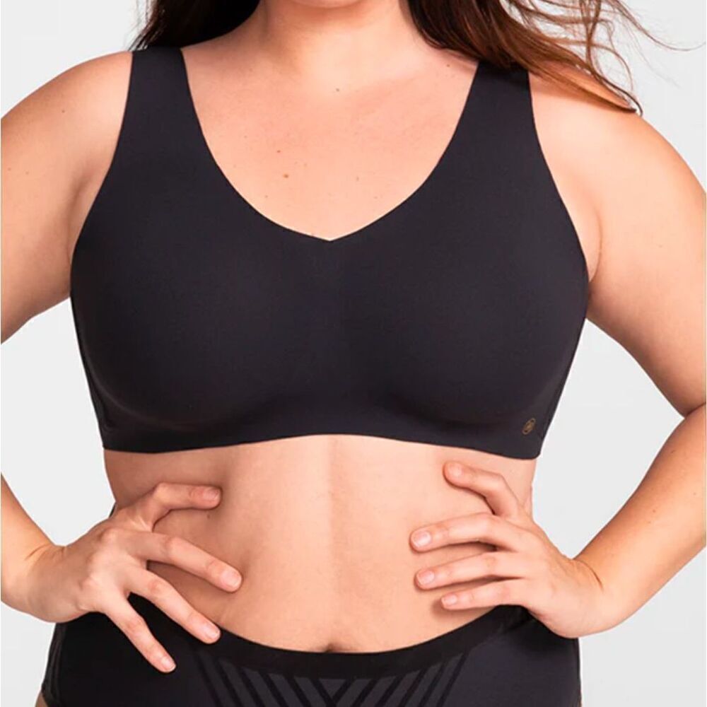 Honeylove size 3X V-neck bra in black plus size comfortable- EUC